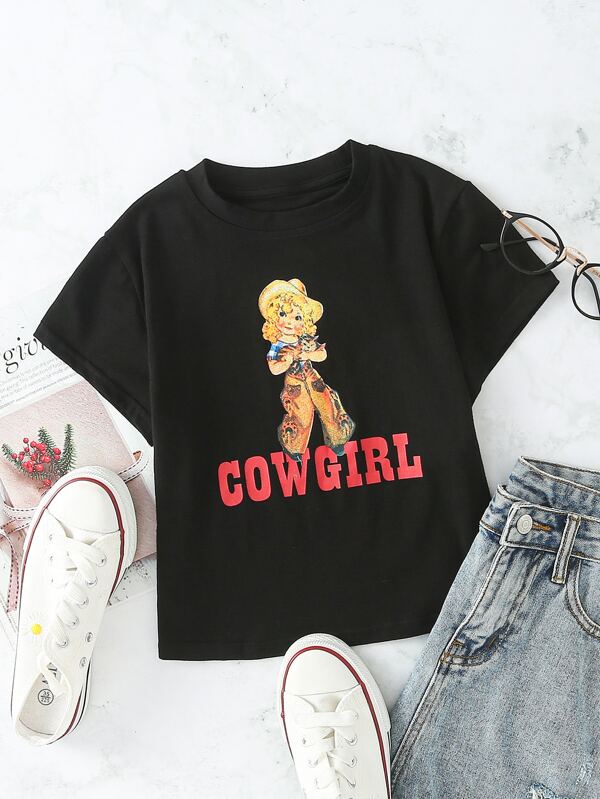 Cowgirl t shirt shein Clearance