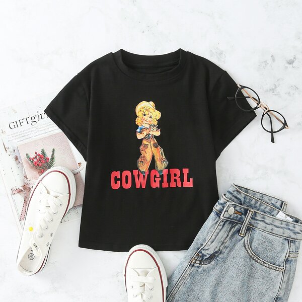 

Letter & Figure Graphic Tee, Black