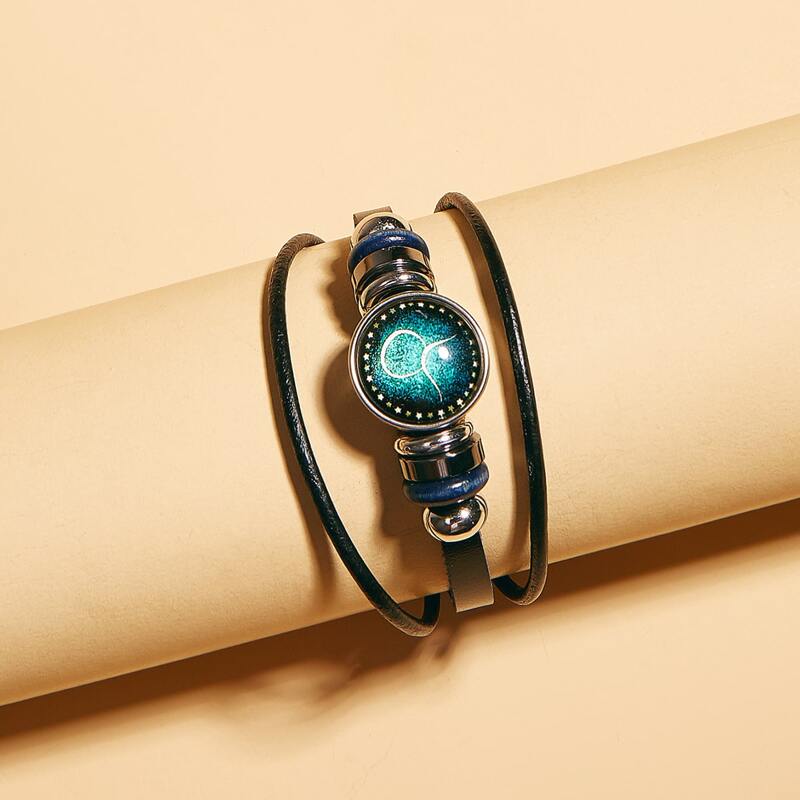 

Guys Constellation Design Bracelet, Black