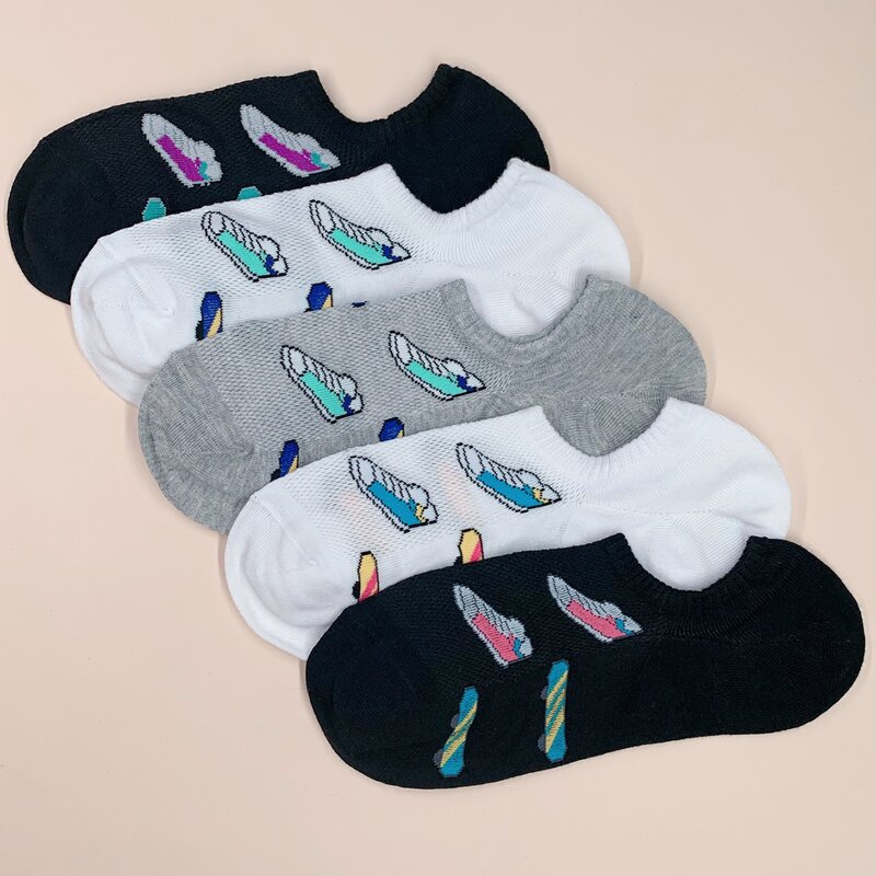 

5pairs Guys Graphic Socks, Multicolor