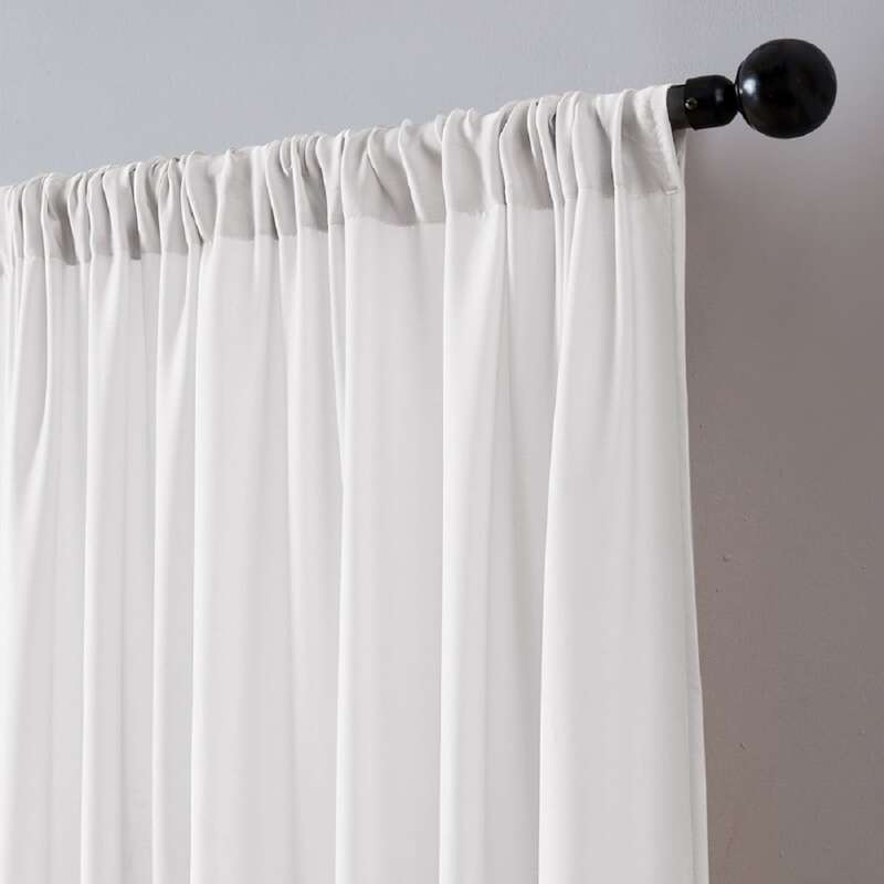 

1pc Solid Rod Pocket Curtain, White