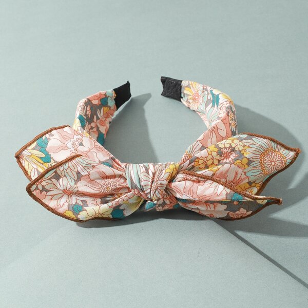 

Bow Decor Flower Pattern Hair Hoop, Multicolor