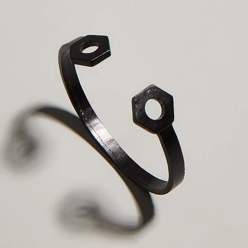 

Guys Simple Cuff Bracelet, Black