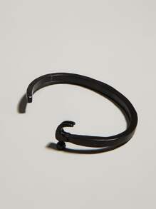 1pc Fashionable Retro Minimalist Men's Metal Hammer Shaped Bracelet, Daily Wear - Black - View 3