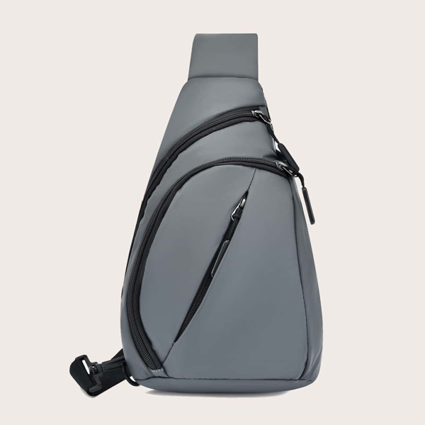 

Men Minimalist Sling Bag, Light grey