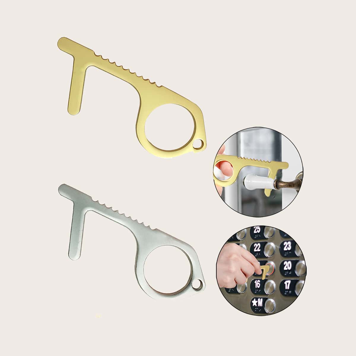 

1pc Multifunction Contactless Door Opener, Multicolor