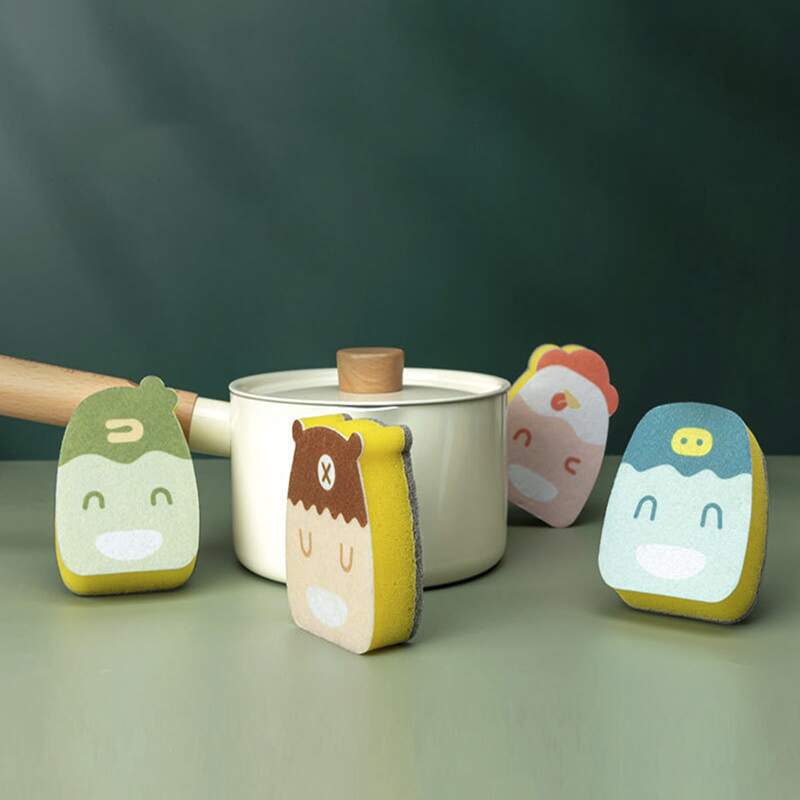 

1pc Cartoon Cleaning Sponge, Multicolor