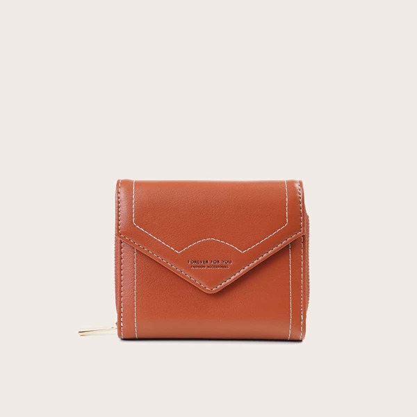 

Letter Graphic Tri-fold Purse, Rust