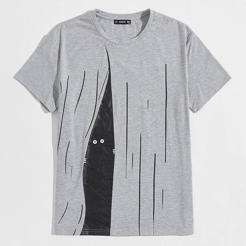 

Guys Drop Shoulder Graphic Tee, Light grey