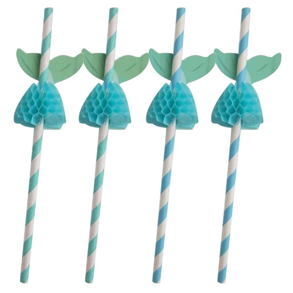 

50pcs Disposable Mermaid Straw, Multicolor
