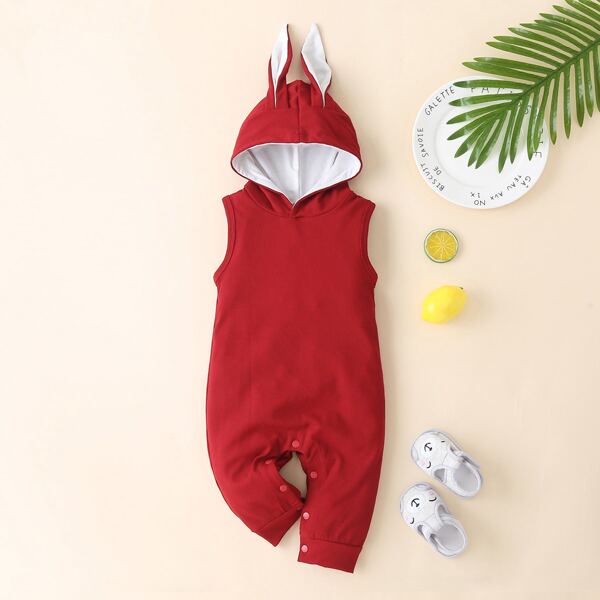 

Toddler Boys 3D Ear Design Jumpsuit, Burgundy