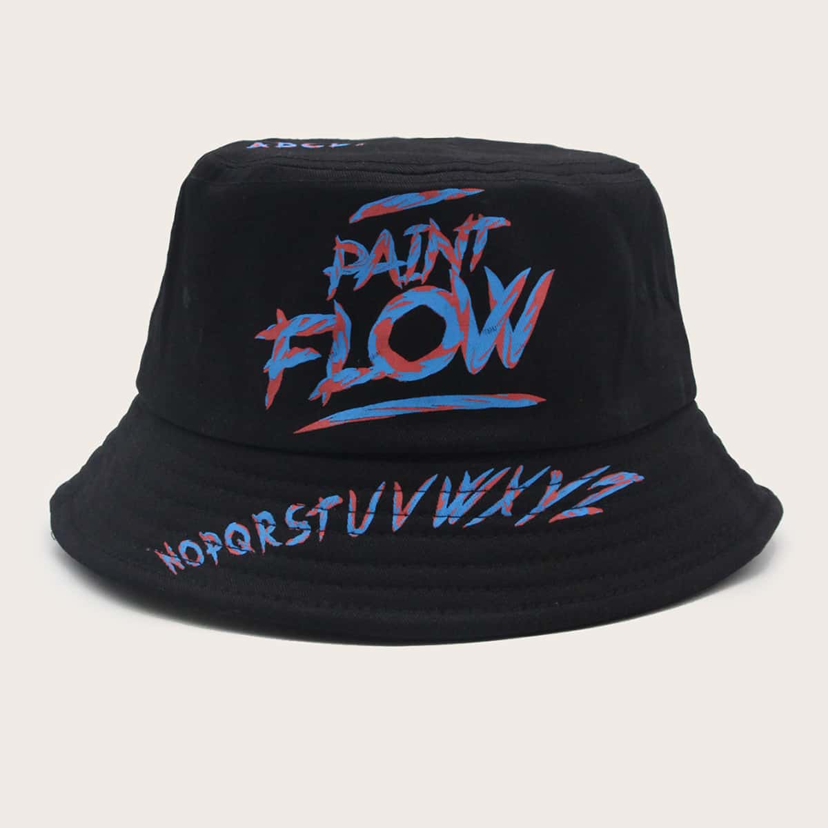 

Letter Graphic Bucket Hat, Black