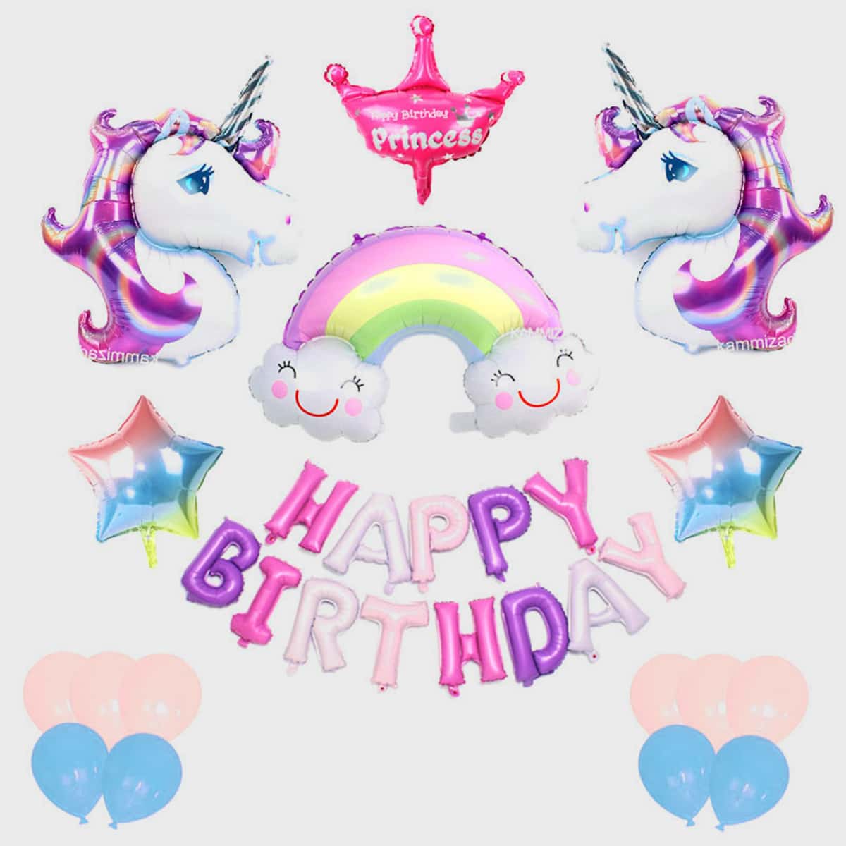 

29pcs Unicorn Balloon Set, Multicolor