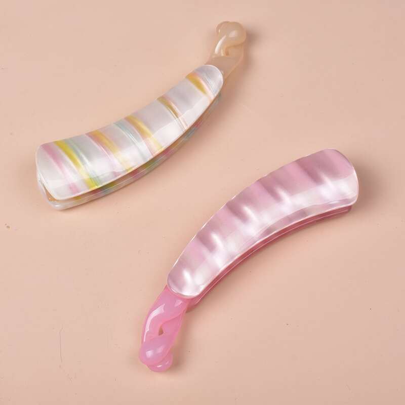 

2pcs Color Block Hair Claw, Multicolor