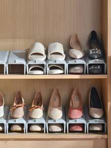 1pc Adjustable Shoe Storage Rack - Light Grey - View 3