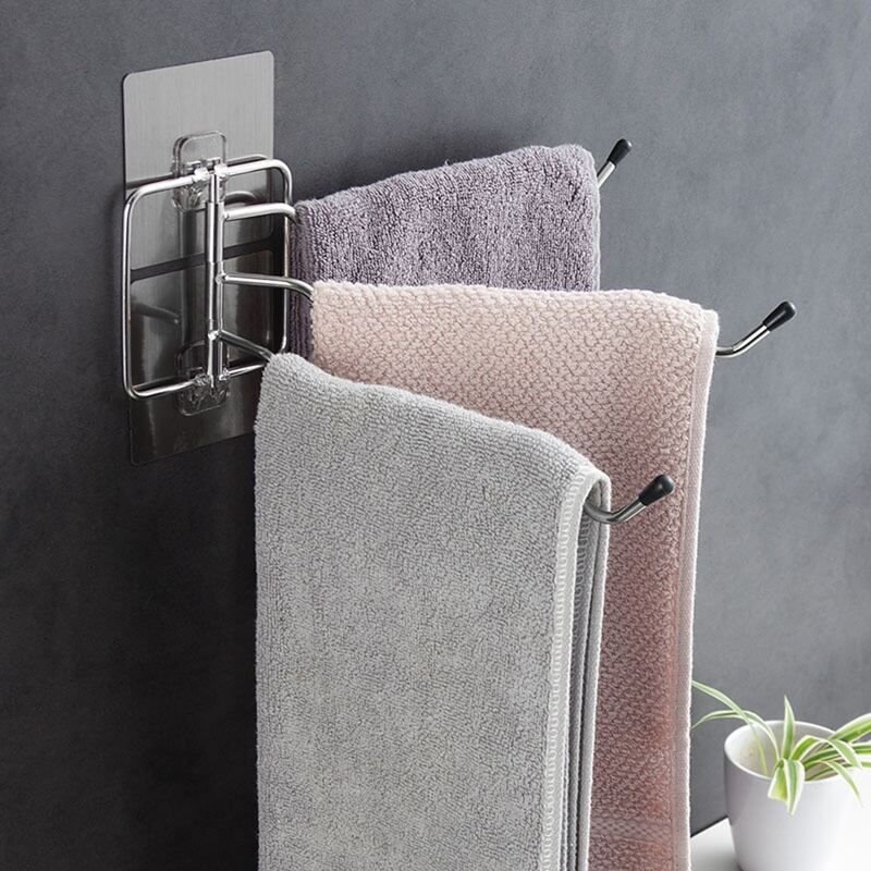 

Stainless Steel Towel Hanging Rack, Silver