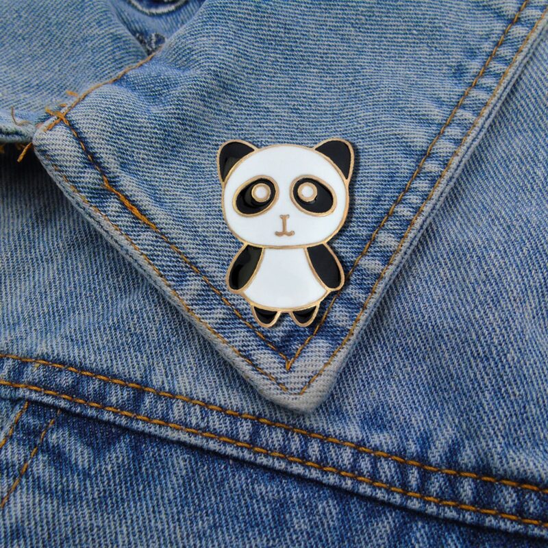 

Panda Design Brooch, Multicolor