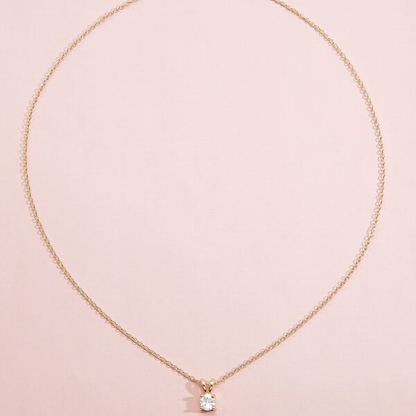 

Rhinestone Decor Necklace, Gold