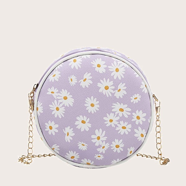 

Girls Daisy Floral Graphic Crossbody Bag, Purple