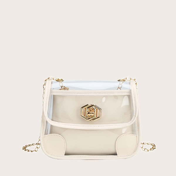 

Girls Clear Crossbody Bag With Inner Pouch, Beige
