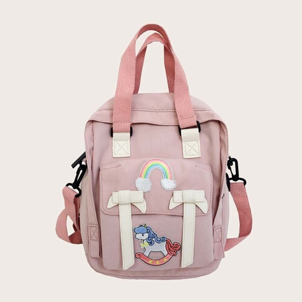 

Cartoon Graphic Backpack, Pink