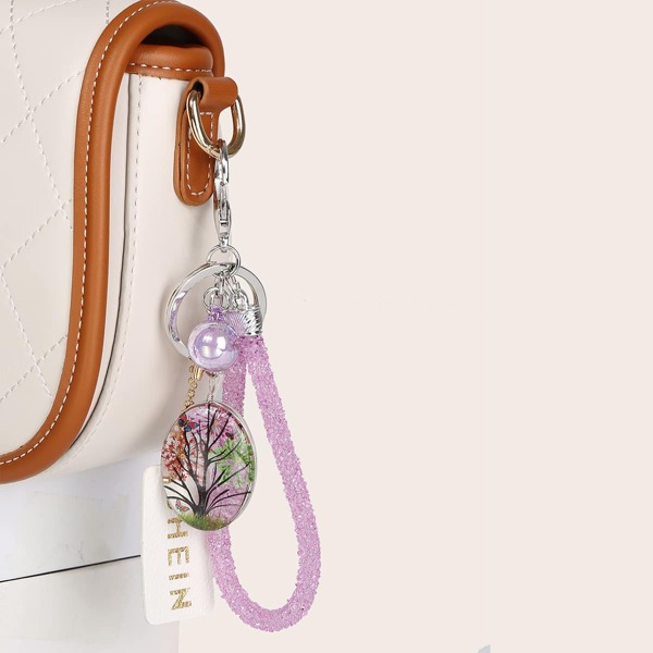 

Tree Graphic Bag Charm, Purple