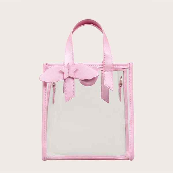 

Girls Clear Satchel Bag, Pink