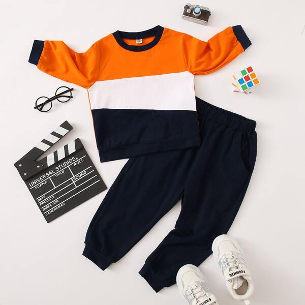 

Toddler Boys Colorblock Sweatshirt & Pants, Multicolor