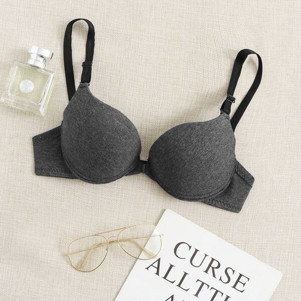 

Heather Gray Underwired Bra, Dark grey