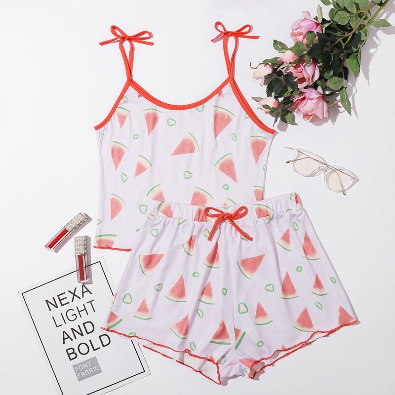 

Watermelon Ringer Cami & Shorts PJ Set, Dusty purple