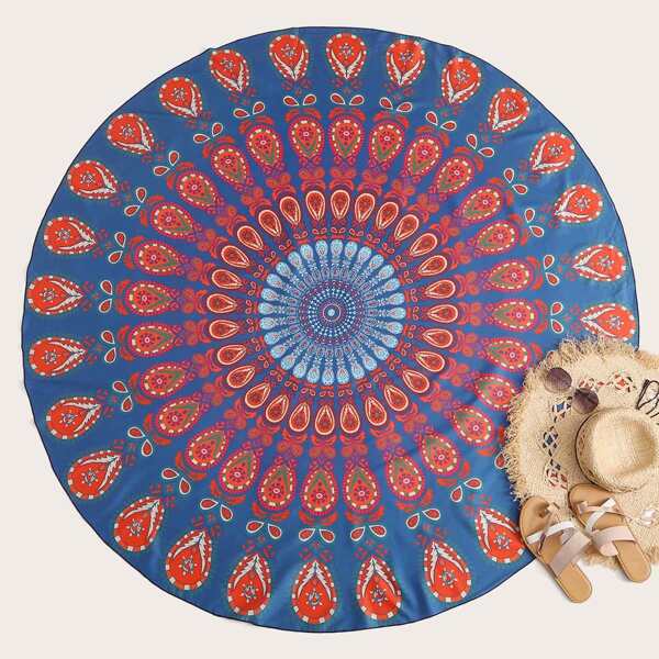 

Mandala Print Beach Blanket, Multicolor