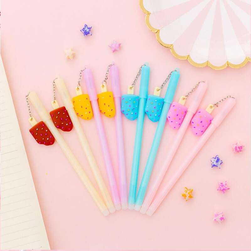 

2pcs Random Color Ice Cream Gel Pen, Multicolor