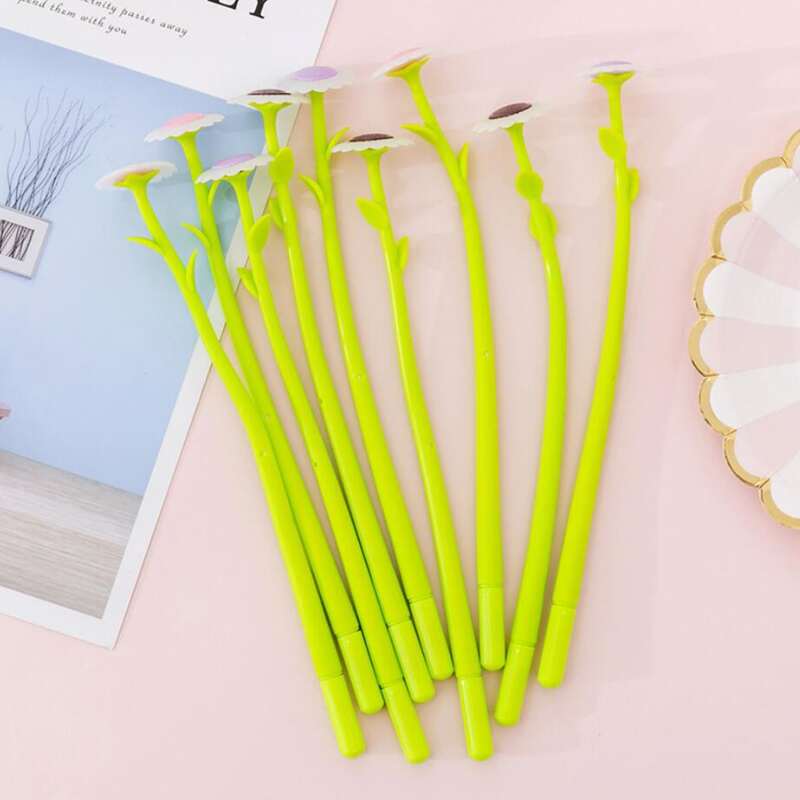 

2pcs Discolorable Sunflower Silicone Rubber Gel Pen, Black