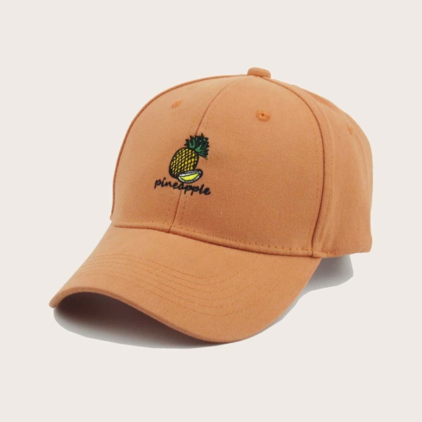 

Pineapple Embroidery Baseball Cap, Orange