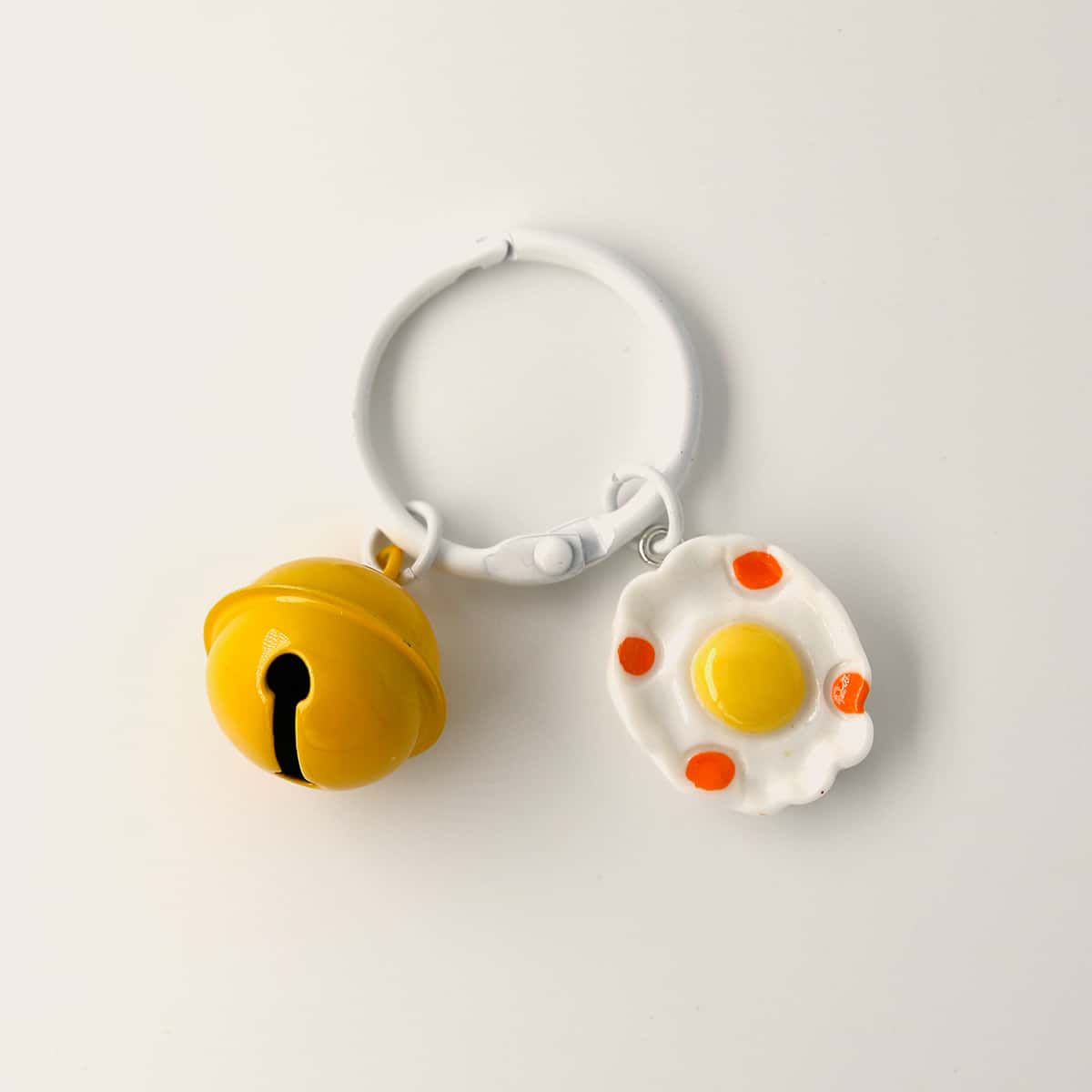 

Fried Egg Charm Keychain, Yellow