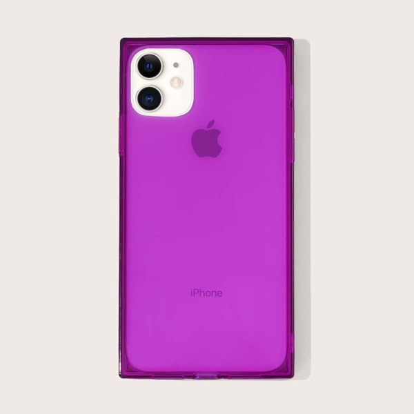 

1шт чехол для iPhone, Пурпурный прозрачный
