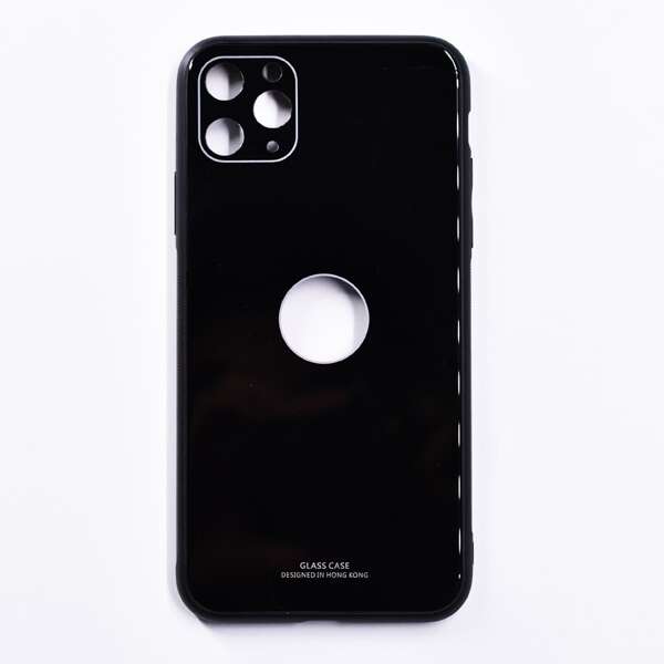 

Стеклянный чехол для iPhone 1шт, Чёрный