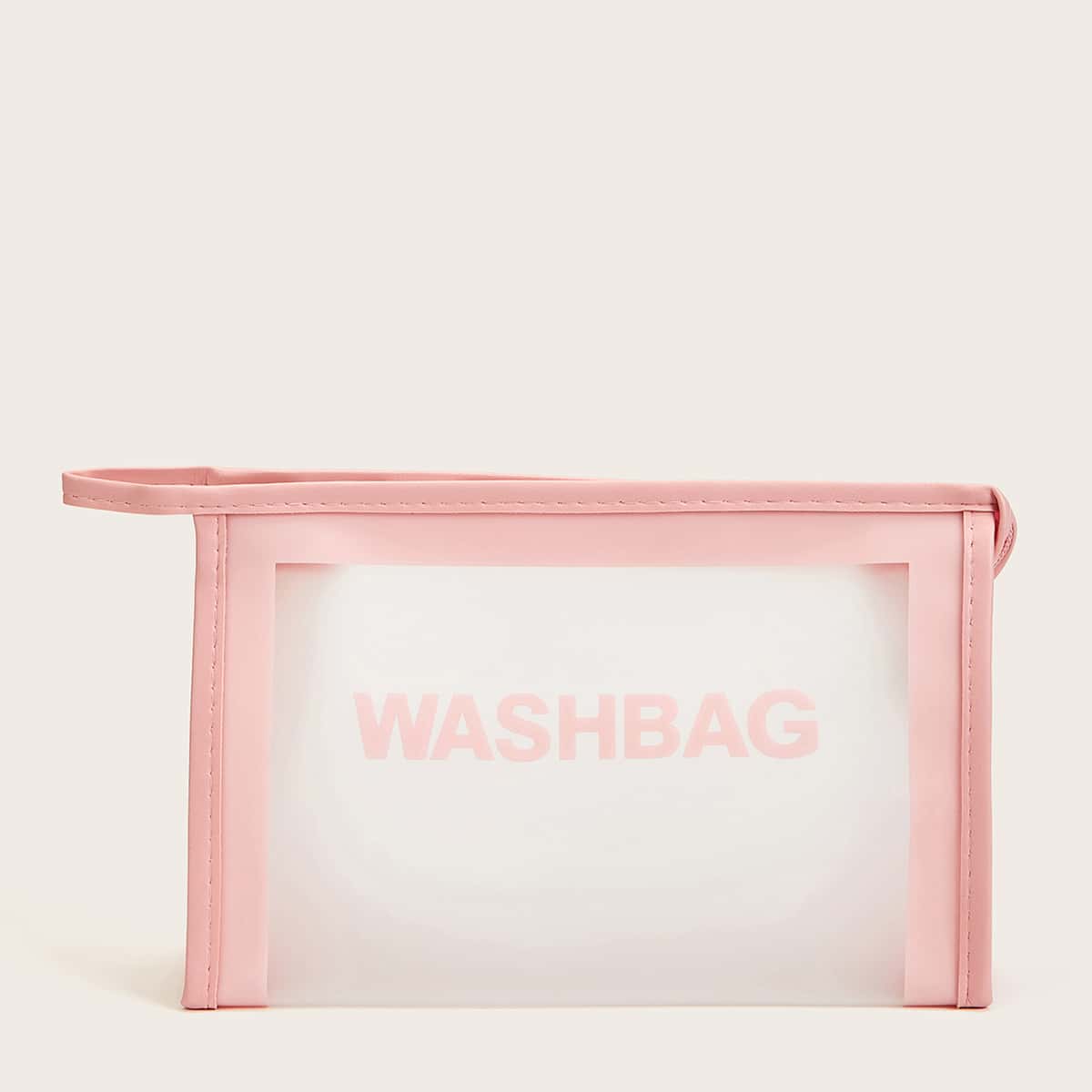 

1pc Letter Graphic Makeup Bag, Pink