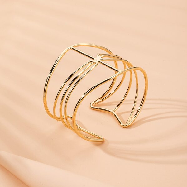 

Hollow Out Cuff Bracelet, Gold