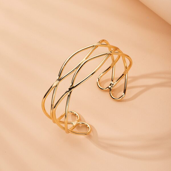 

Cross Design Cuff Bracelet, Gold