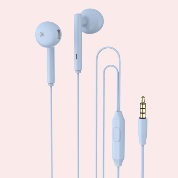 

1pc Solid In-ear Headphone, Baby blue