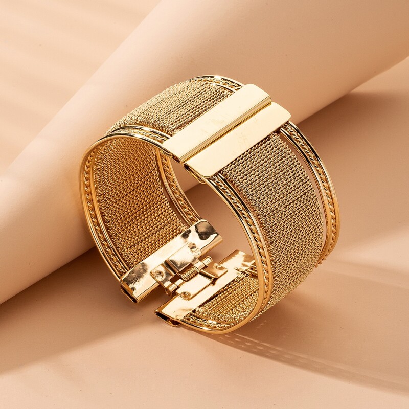 

Wide Shaped Bracelet, Gold