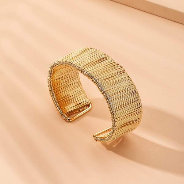 

Braided Design Cuff Bracelet, Gold