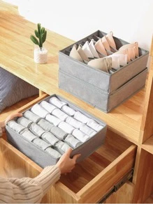 1 pieza caja de almacenamiento plegable sólida, caja organizadora de armario gris simple, separador de cajones, ropa interior plegable, sujetador, organizador de armario para el hogar