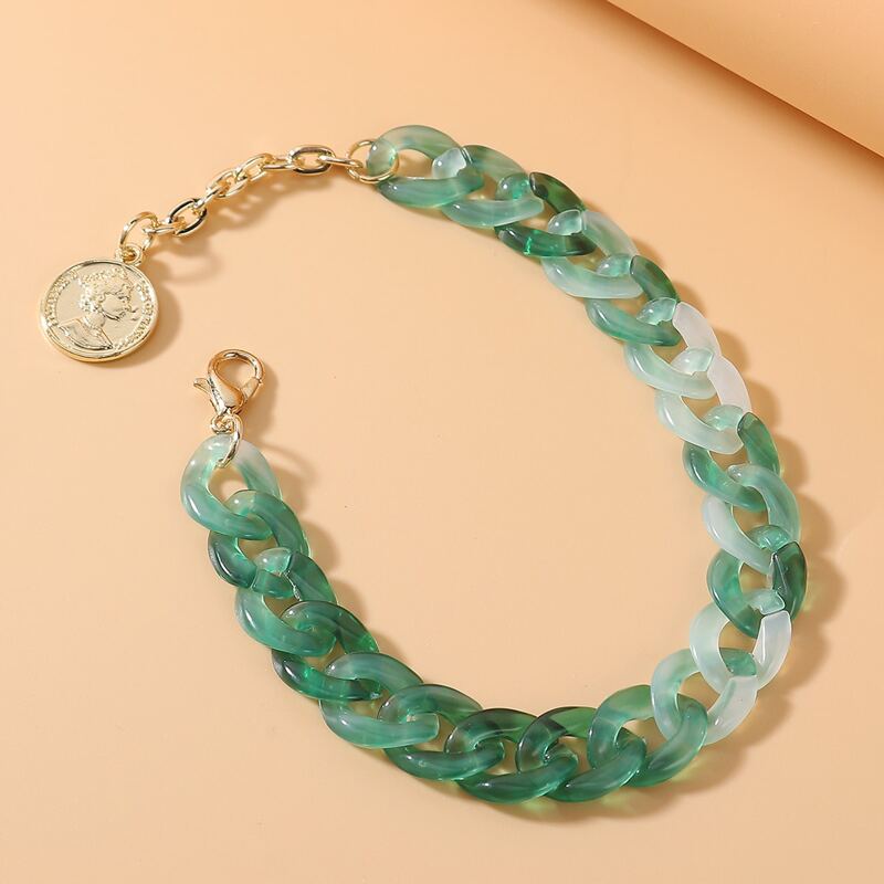 

Figure Coin Charm Bracelet, Green