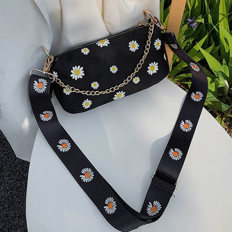 

Daisy Chain Satchel Bag, Black