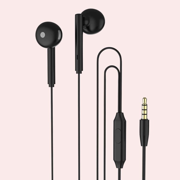 

1pc Solid In-ear Headphone, Black
