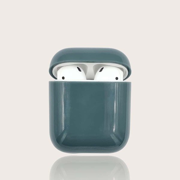 

1шт однотонный чехол для AirPods, Темно-зеленый