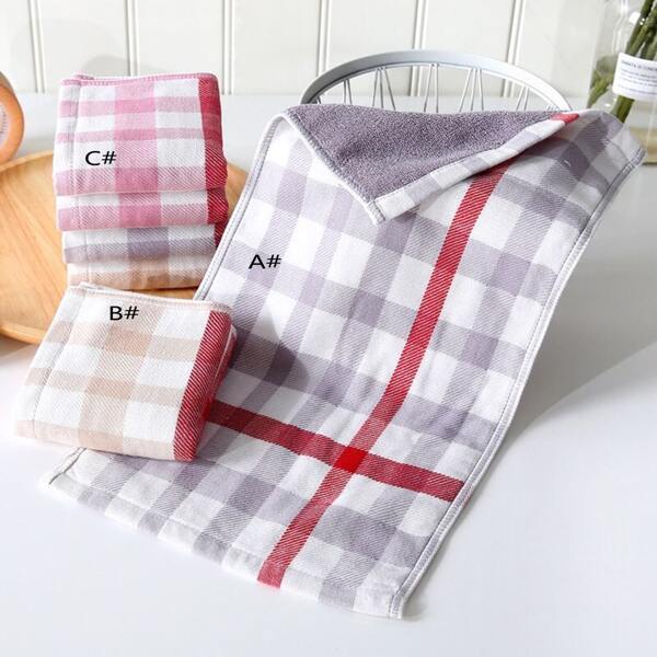 

1pc Plaid Pattern Hand Towel, Multicolor