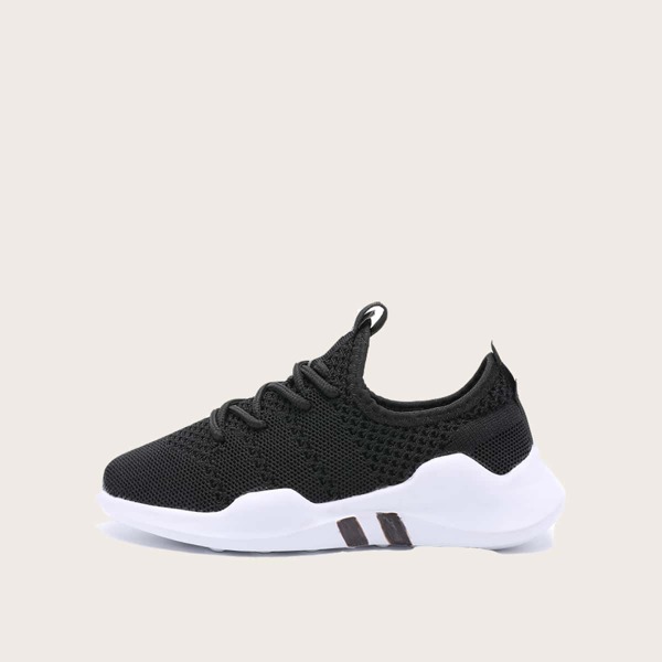 

Girls Lace-up Front Low Top Sneakers, Black